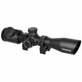 Illuminated Tru-Brite Xtreme Tactical Compact Riflescope With Rings 4x32mm Red/Green Illuminated Mil-Dot Range Finding Reticle Matte Black