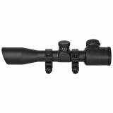 Illuminated Tru-Brite Xtreme Tactical Compact Riflescope With Rings 4x32mm Red/Green Illuminated Mil-Dot Range Finding Reticle Matte Black