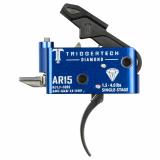 Trigger, Diamond Curved Trigger, Single Stage, Adjustable, 1.5-4.0LB Pull Weight, PVD Finished Hammer and Trigger Shoe, Anodized Finish, Blue AR0-SAB-14-NNP