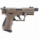 P22Q, Semi-automatic, Double Action, Compact, 22LR, 3.4" Threaded Barrel With Adapter, Polymer Frame, FDE Finish, 10Rd 2 Magazines, HiViz Fiber Optic Front Sight NOT TRANSFERABLE IN MN-MELTING POINT RESTRICTION